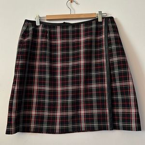 Adorable True Vintage 80s Red Plaid faux wrap skirt sz. 16
